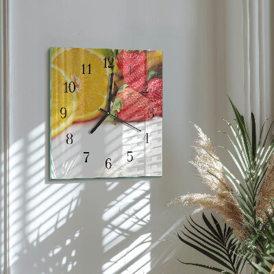Square wall clock Fruit