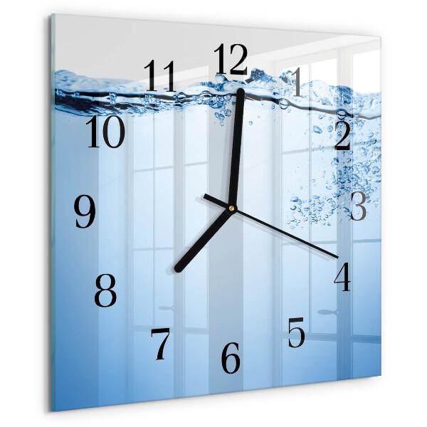 Square wall clock Water