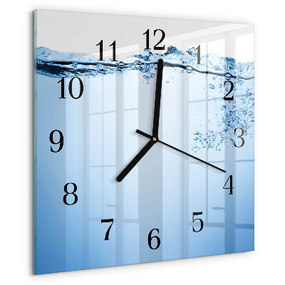 Square wall clock Water