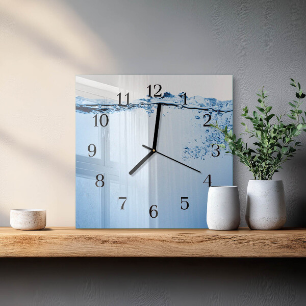 Square wall clock Water