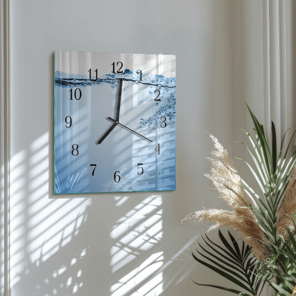 Square wall clock Water