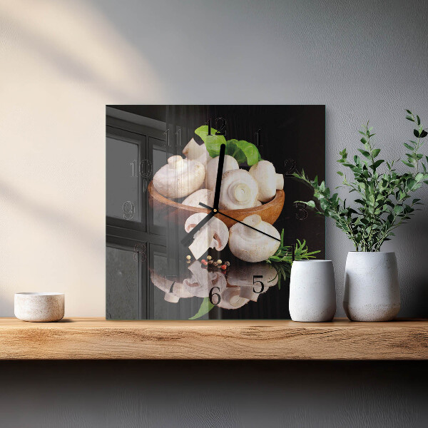 Square wall clock Mushrooms