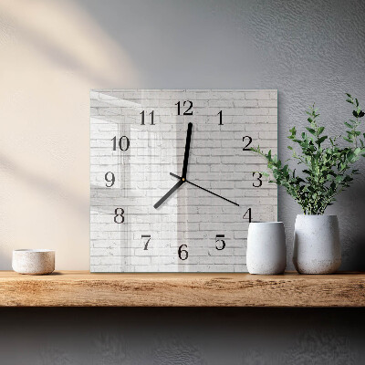 Square wall clock Brick Wall