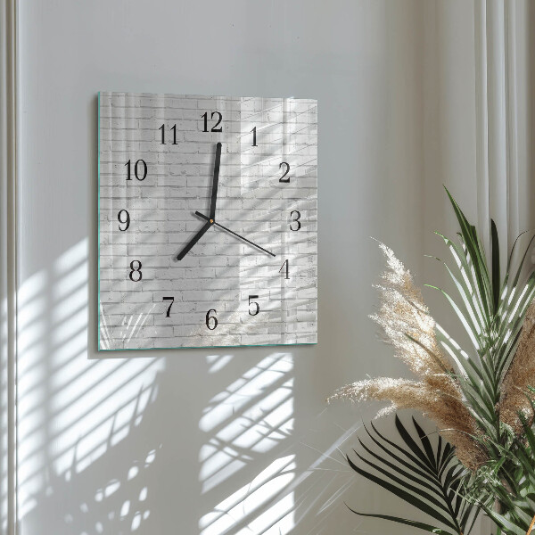 Square wall clock Brick Wall