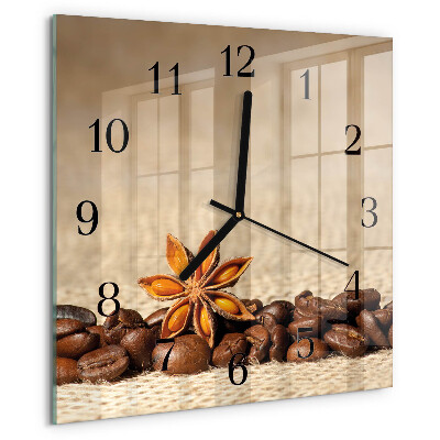 Square wall clock Coffee Beans