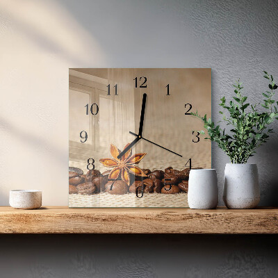 Square wall clock Coffee Beans