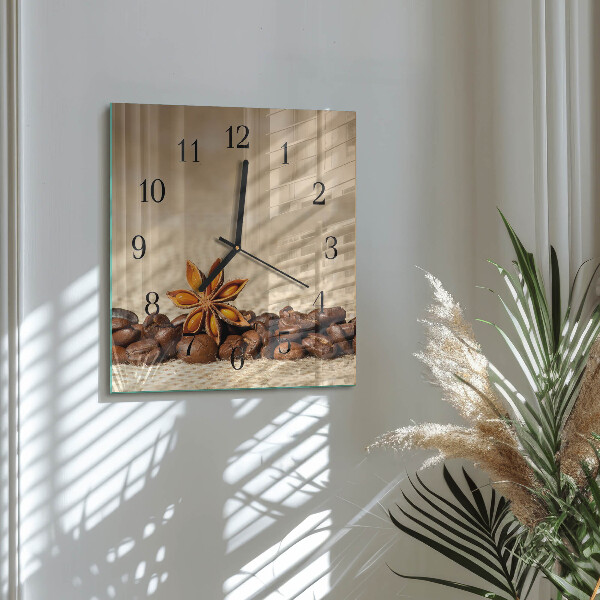 Square wall clock Coffee Beans