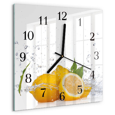 Square wall clock Lemons