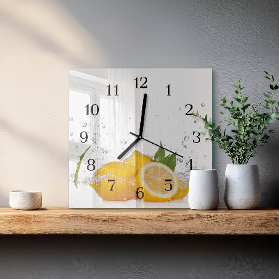 Square wall clock Lemons