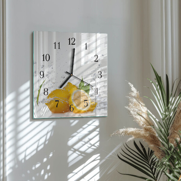 Square wall clock Lemons