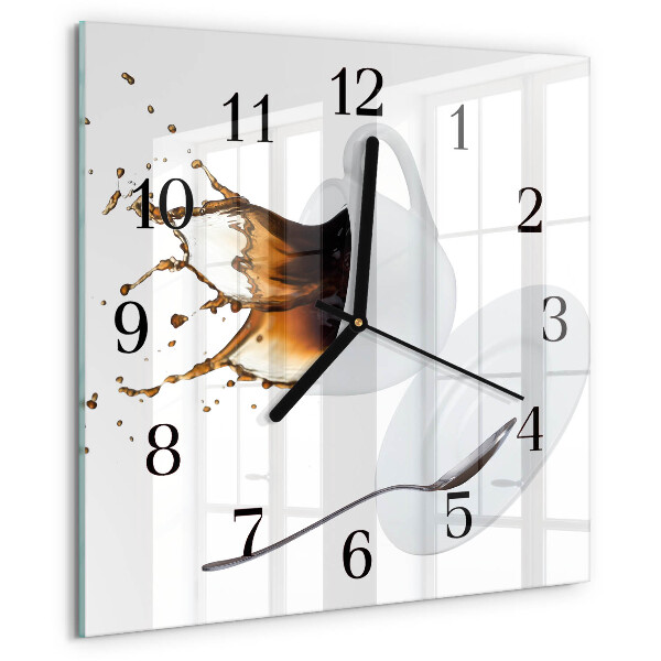 Square wall clock Cup of Coffee