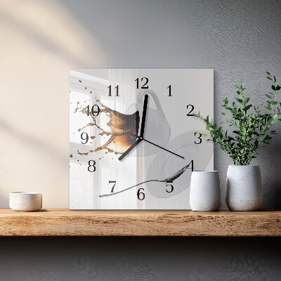 Square wall clock Cup of Coffee