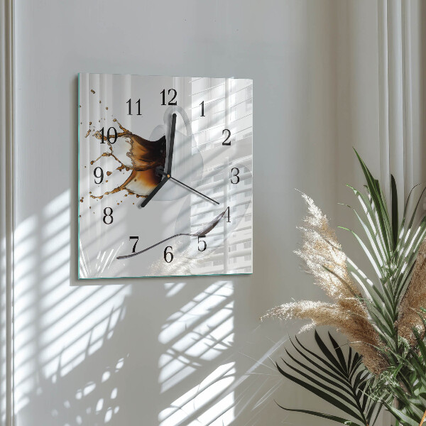 Square wall clock Cup of Coffee