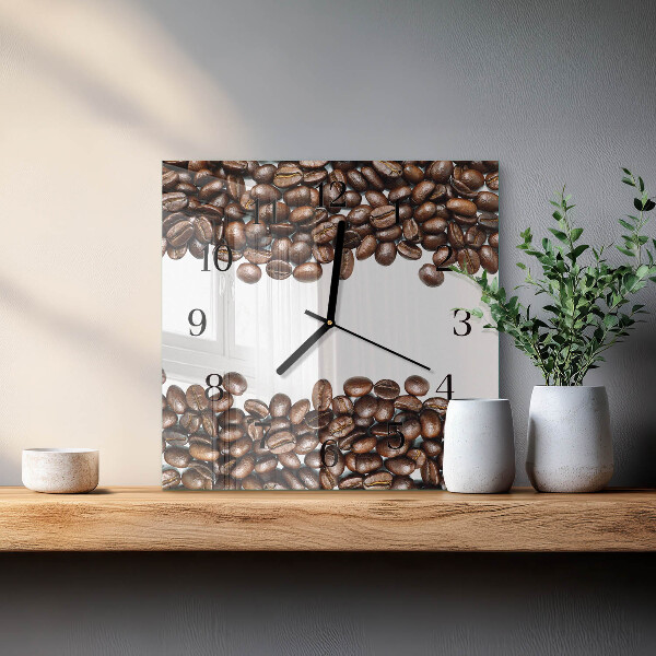 Square wall clock Coffee Beans