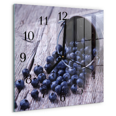 Square wall clock Blueberries