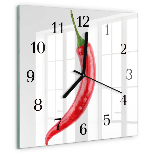 Square wall clock Chili pepper