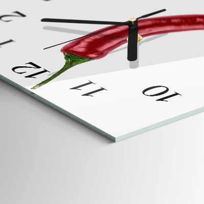 Square wall clock Chili pepper