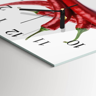 Square wall clock Chili peppers