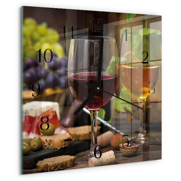 Square wall clock Wine glass