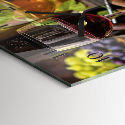 Square wall clock Wine glass