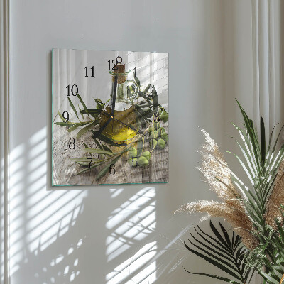 Square wall clock Olive oil