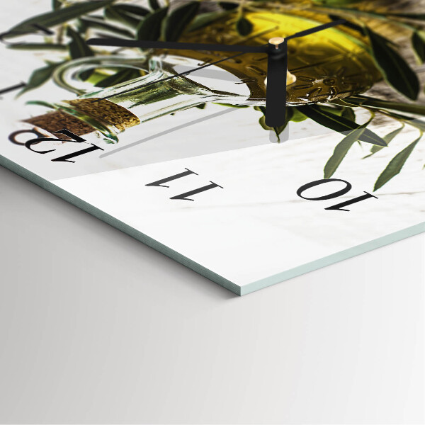 Square wall clock Olive oil
