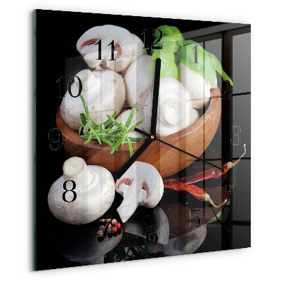 Square wall clock Mushrooms