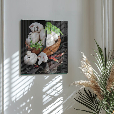 Square wall clock Mushrooms