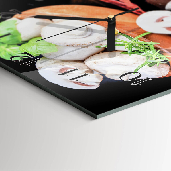 Square wall clock Mushrooms