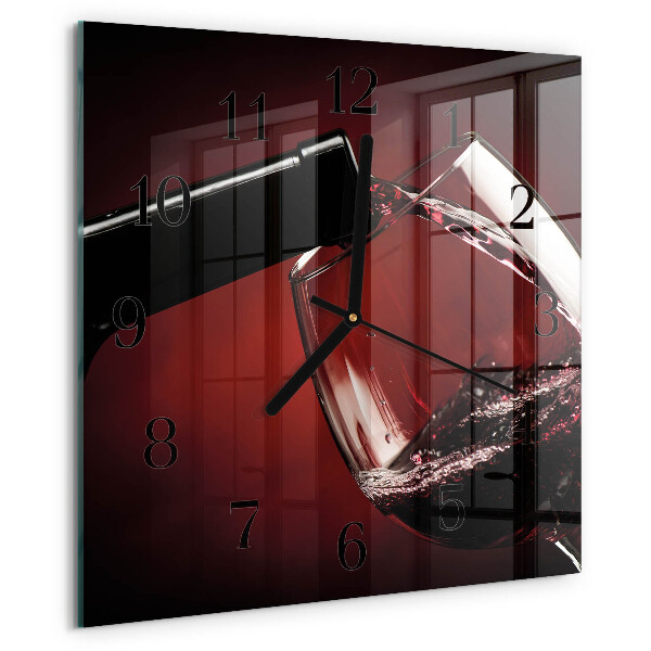 Square wall clock Wine glass
