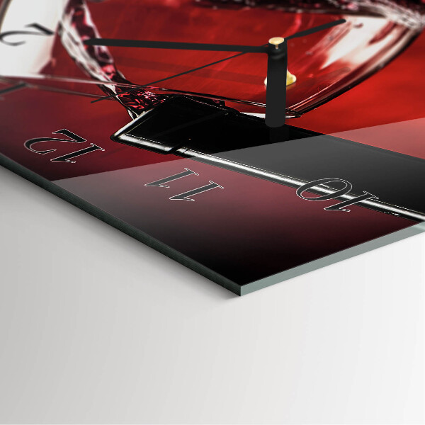 Square wall clock Wine glass