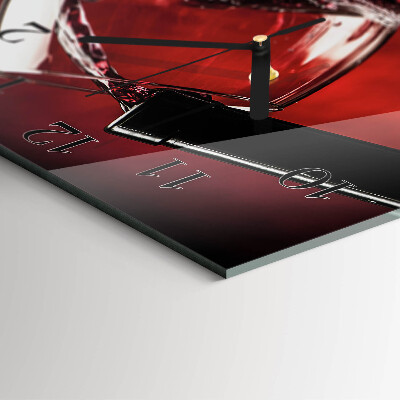 Square wall clock Wine glass