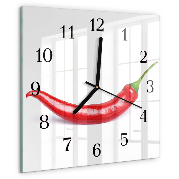 Square wall clock Chili pepper