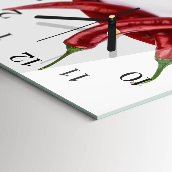 Square wall clock Chili peppers