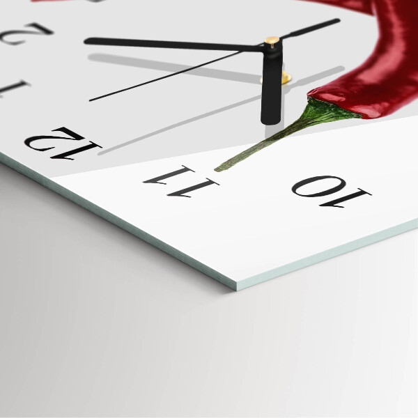 Square wall clock Chili peppers