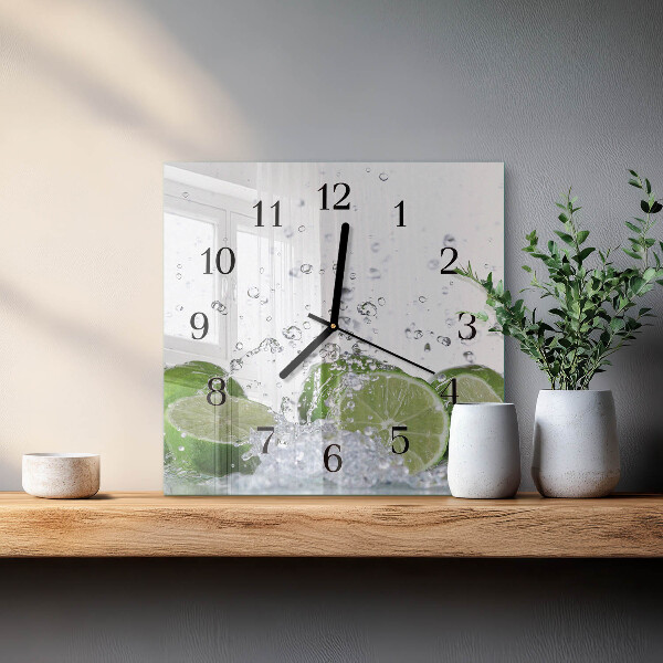 Square wall clock Calcium carbonate