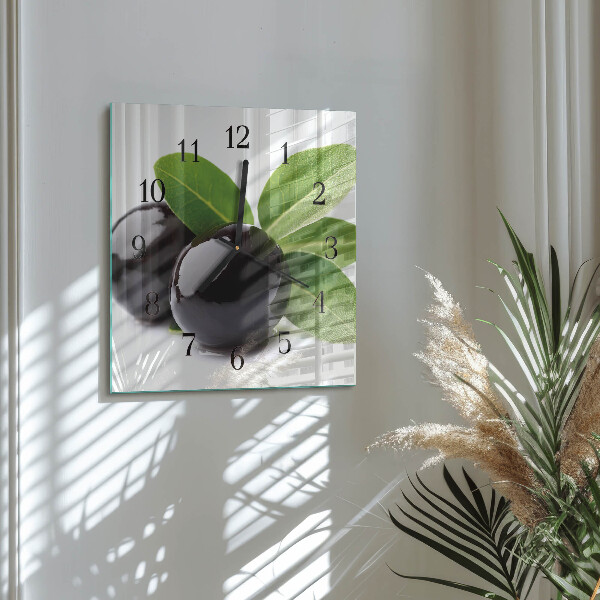 Square wall clock Olives