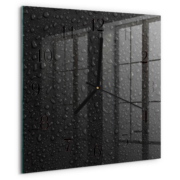 Square wall clock Drops of Water