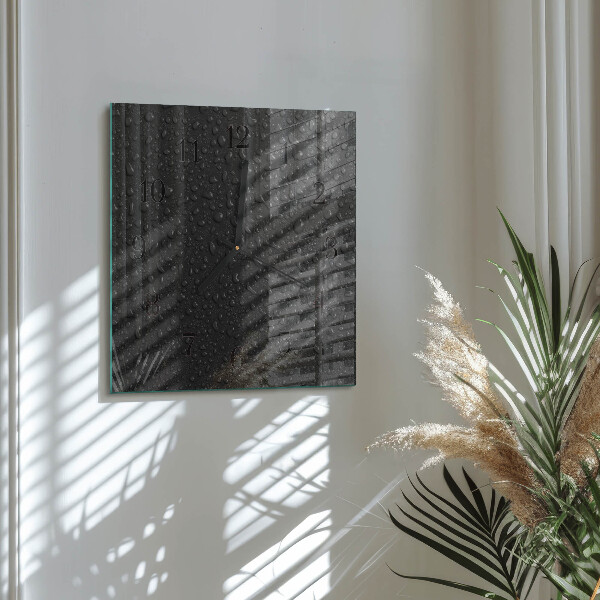 Square wall clock Drops of Water