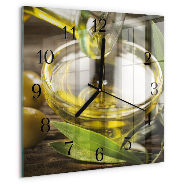Square wall clock Olive oil