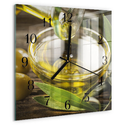 Square wall clock Olive oil