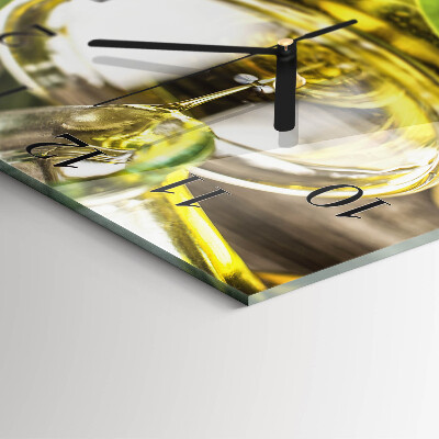 Square wall clock Olive oil