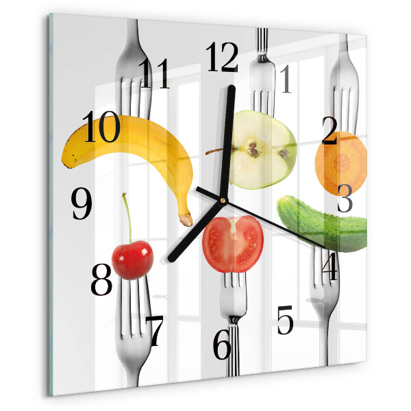 Square wall clock Fruit