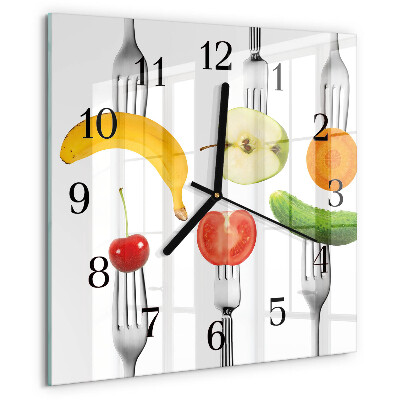 Square wall clock Fruit