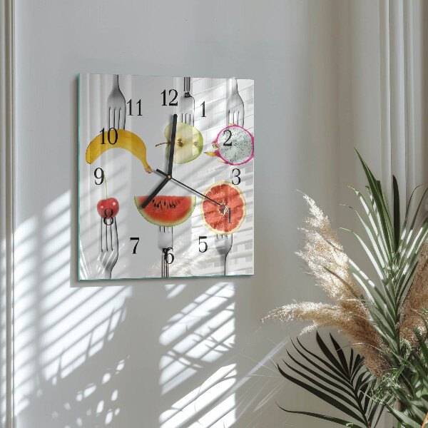 Square wall clock Fruit