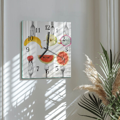 Square wall clock Fruit