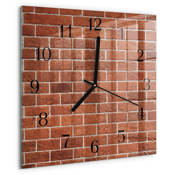 Square wall clock Brick Wall