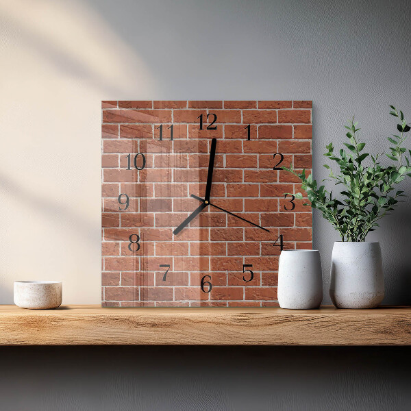 Square wall clock Brick Wall