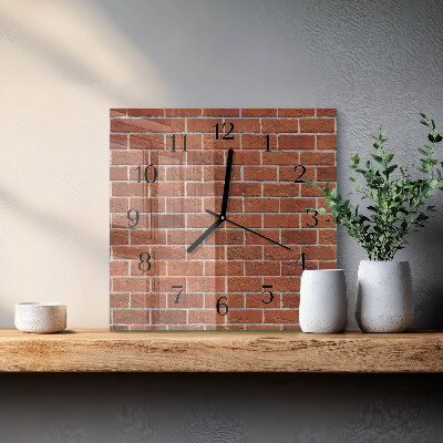 Square wall clock Brick Wall