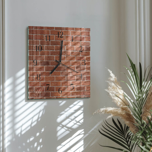 Square wall clock Brick Wall